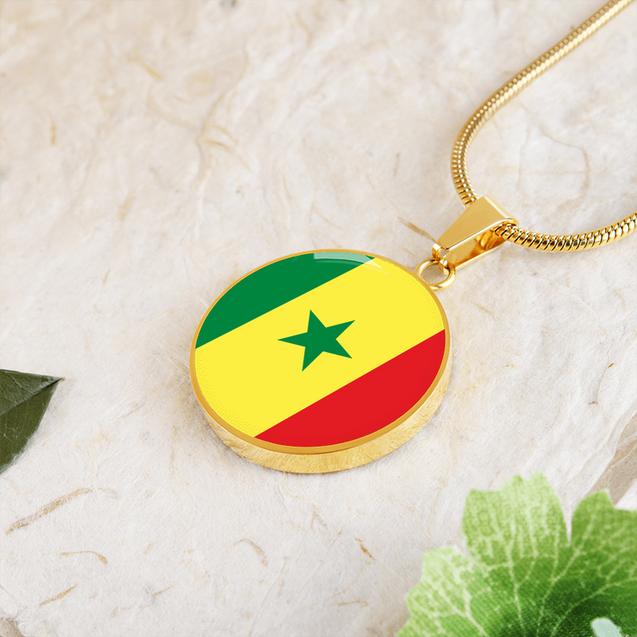 Senegal Flag Pendant Necklace