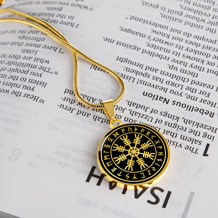 Vegvísir Compass Necklace