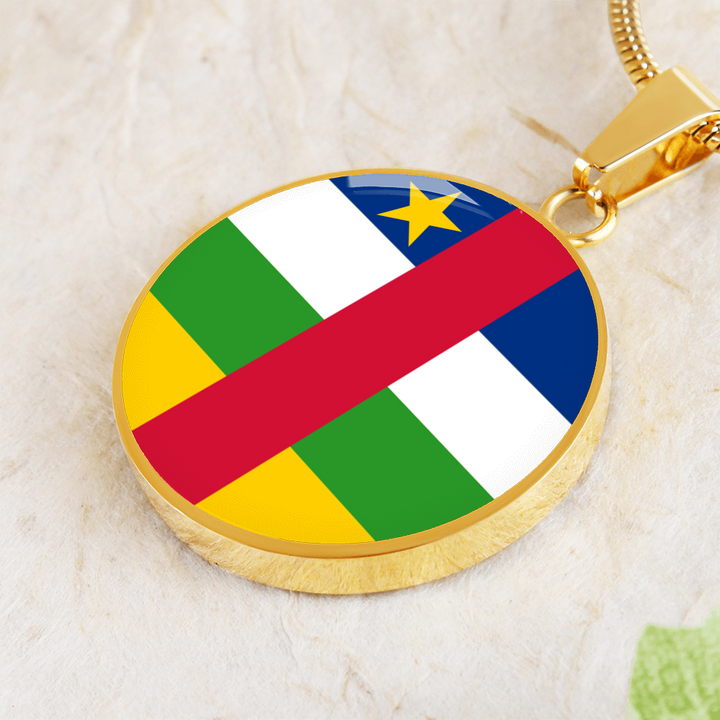 Central African Republic Flag Pendant Necklace