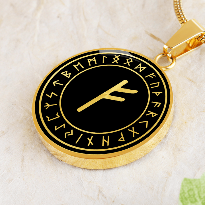 Fehu Rune Viking Necklace