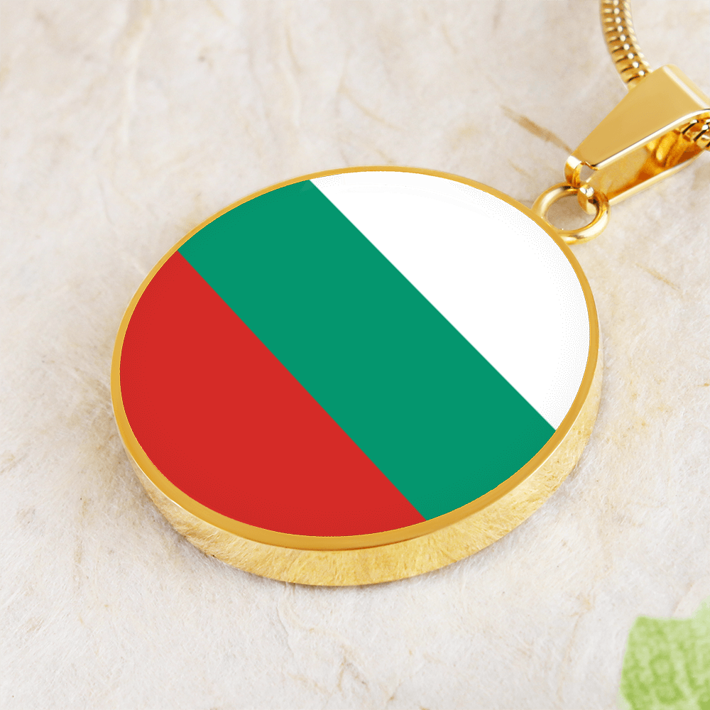 Bulgaria Flag Pendant Necklace