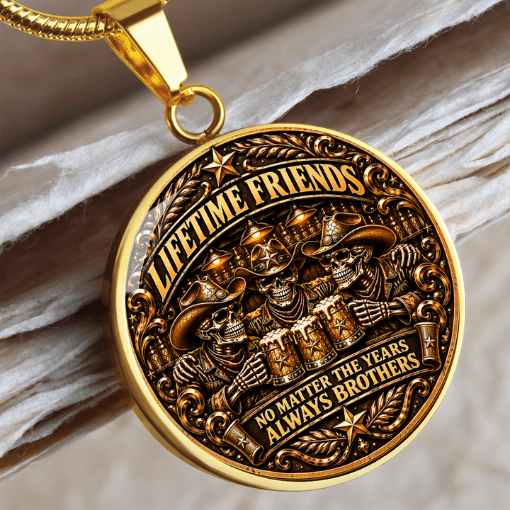Brotherhood Never Goes Out Style - Personalized Circle Necklace