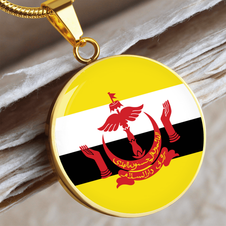Brunei Flag Pendant Necklace