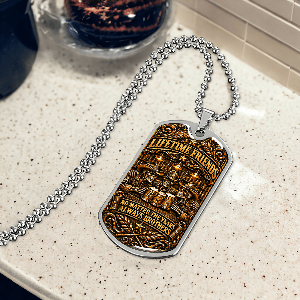 Brotherhood Never Goes Out Style - Personalized Dog Tag Necklace