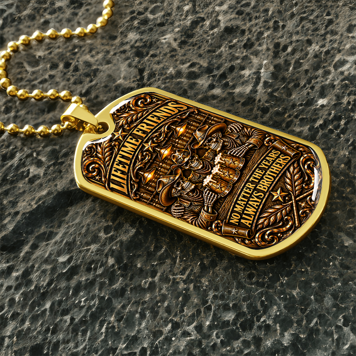 Brotherhood Never Goes Out Style - Personalized Dog Tag Necklace