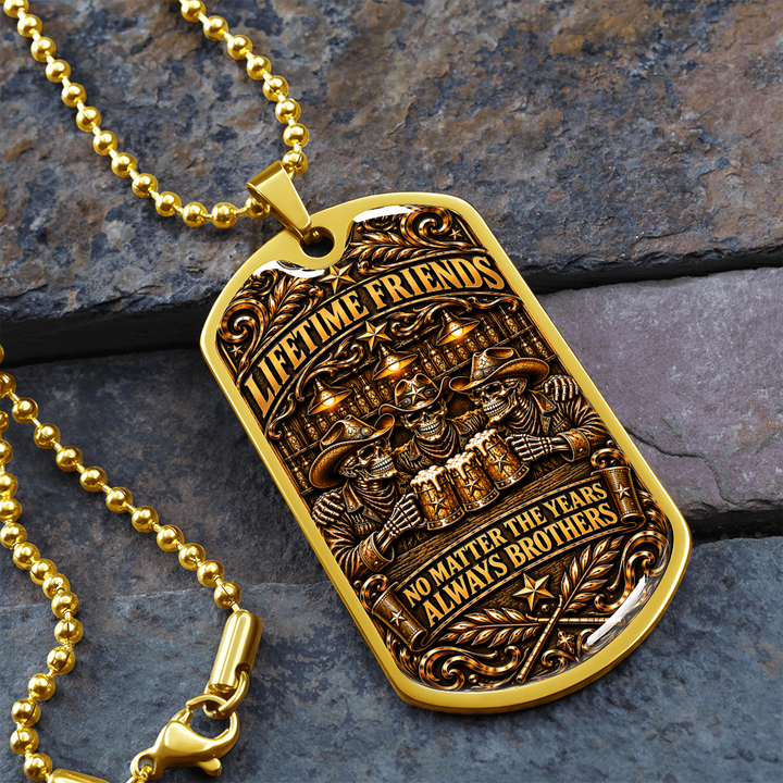 Brotherhood Never Goes Out Style - Personalized Dog Tag Necklace