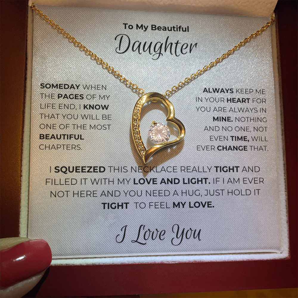 To my Daughter - The Best Chapter Of My Life - Heart Necklace