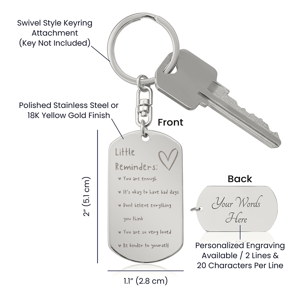 Personalized Little Reminders Keychain for Her