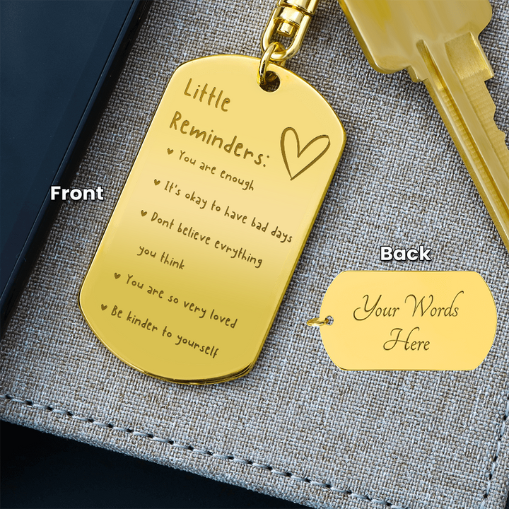 Personalized Little Reminders Keychain for Her