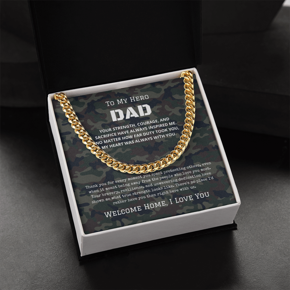 To My Hero - Military Dad Necklace