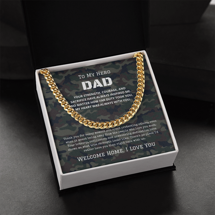 To My Hero - Military Dad Necklace