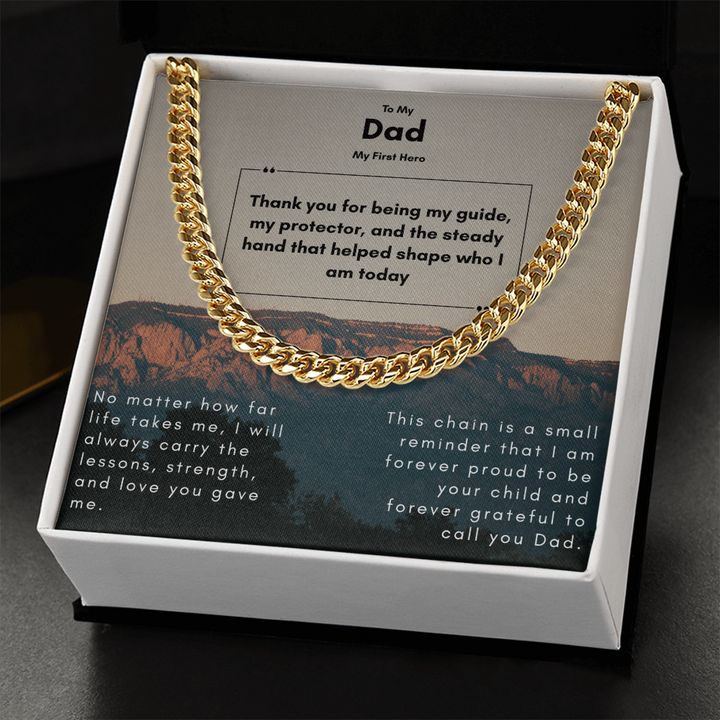 To My Dad, My First Hero Necklace