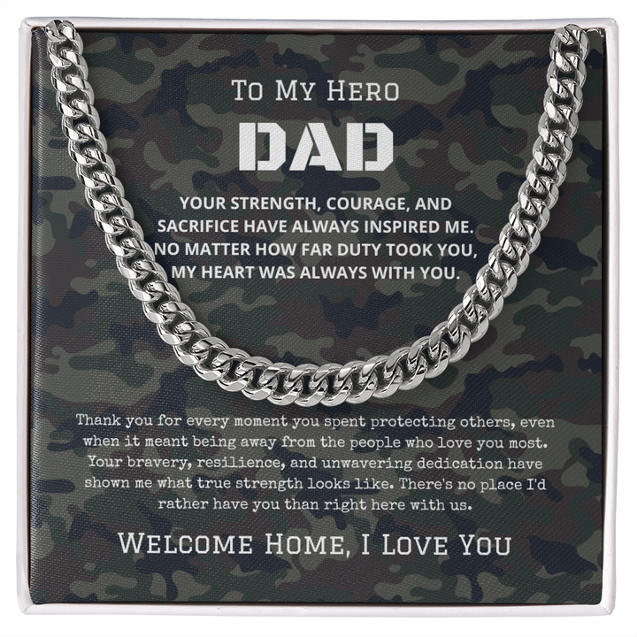 To My Hero - Military Dad Necklace