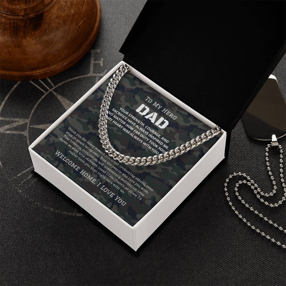 To My Hero - Military Dad Necklace