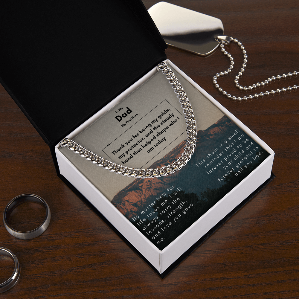 To My Dad, My First Hero Necklace