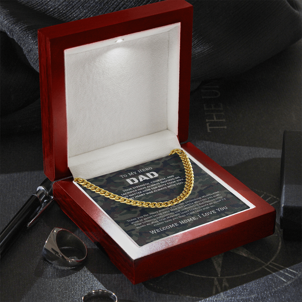 To My Hero - Military Dad Necklace