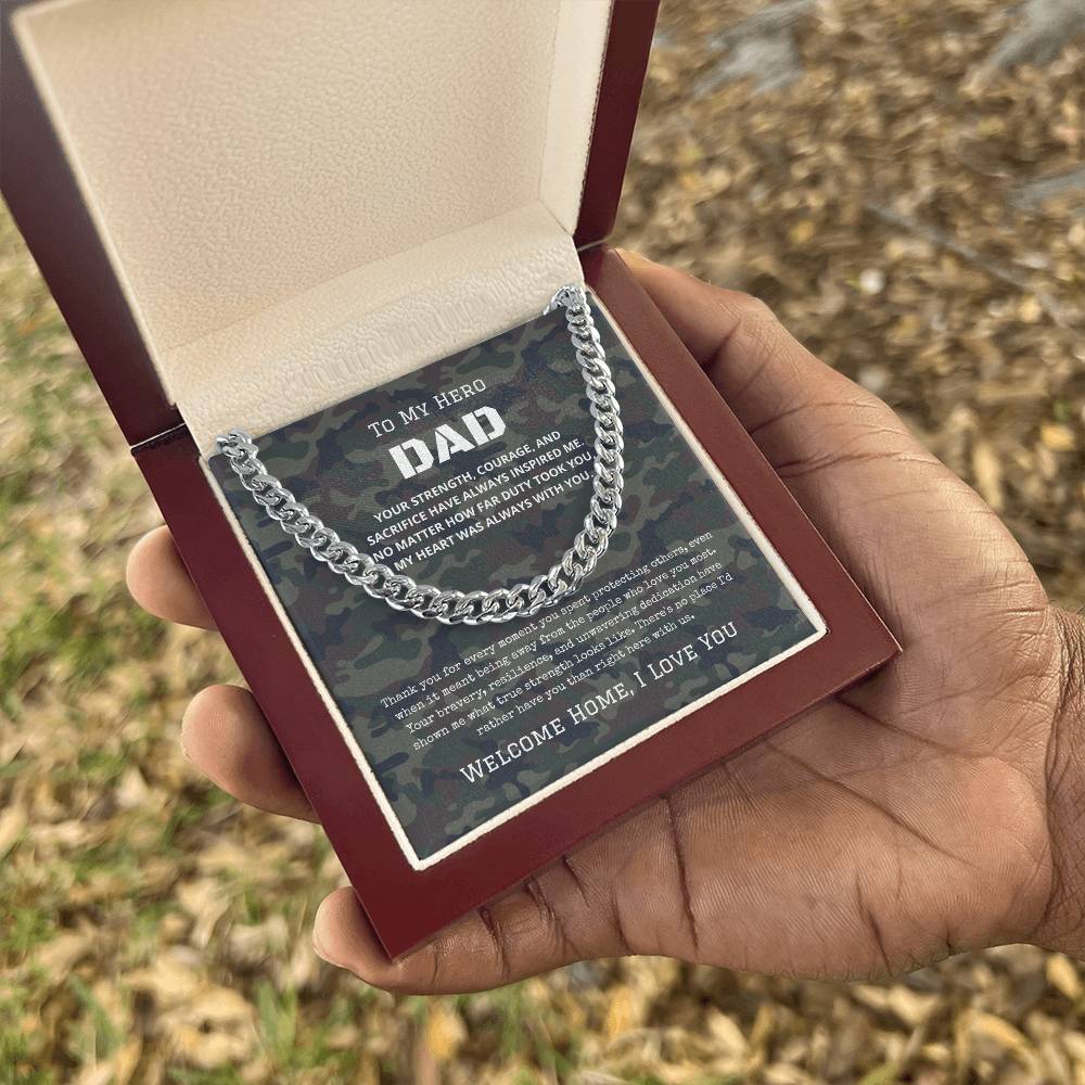 To My Hero - Military Dad Necklace