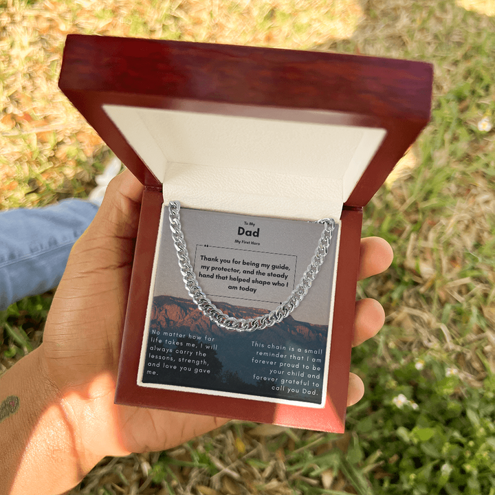To My Dad, My First Hero Necklace