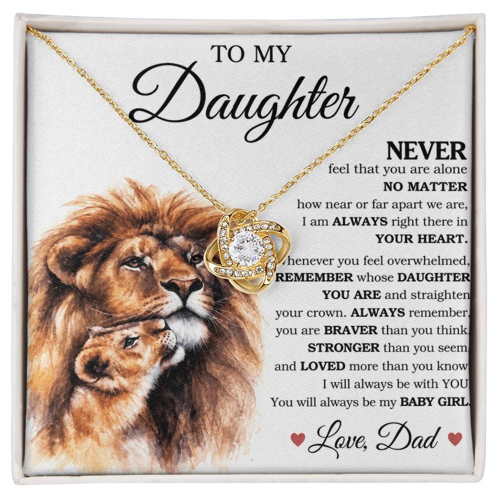 To My Daughter - Love Knot Necklace