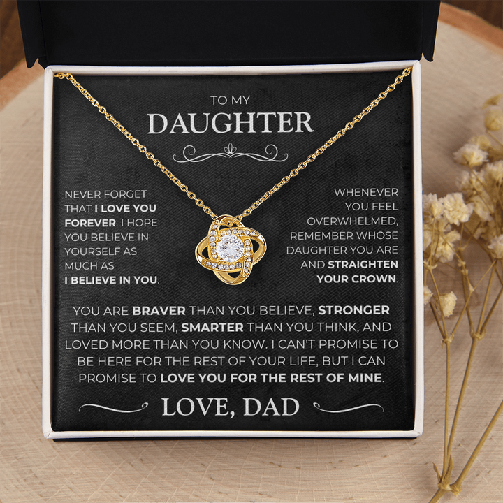 To My Daughter - Love Knot Necklace