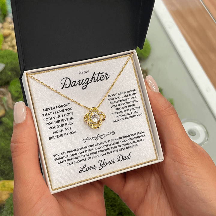 To My Daughter - Love Knot Necklace