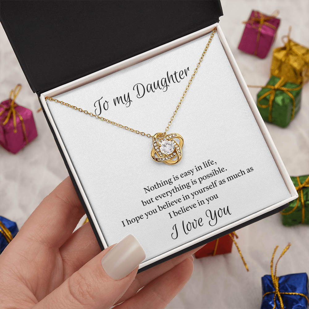 To My Daughter - Love Knot Necklace