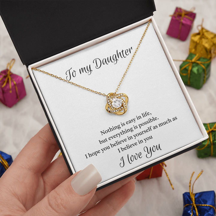To My Daughter - Love Knot Necklace