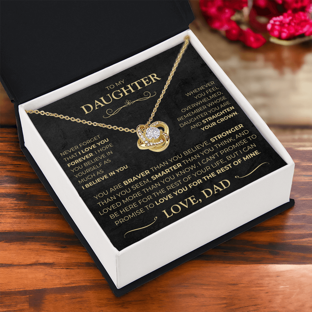 To my Daughter - I Love You Forever - Love Knot Necklace