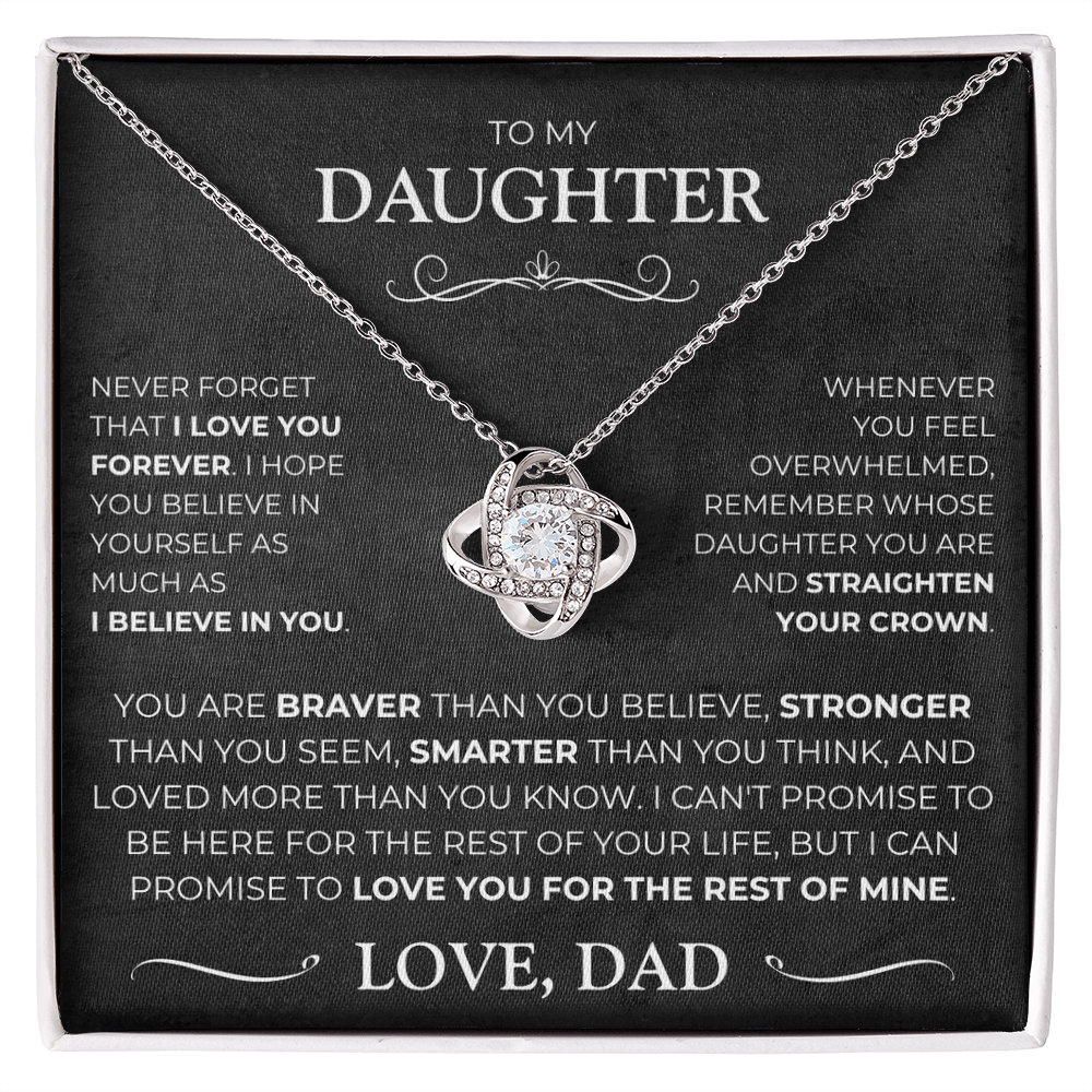 To My Daughter - Love Knot Necklace