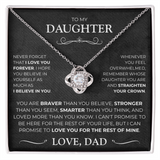 To My Daughter - Love Knot Necklace