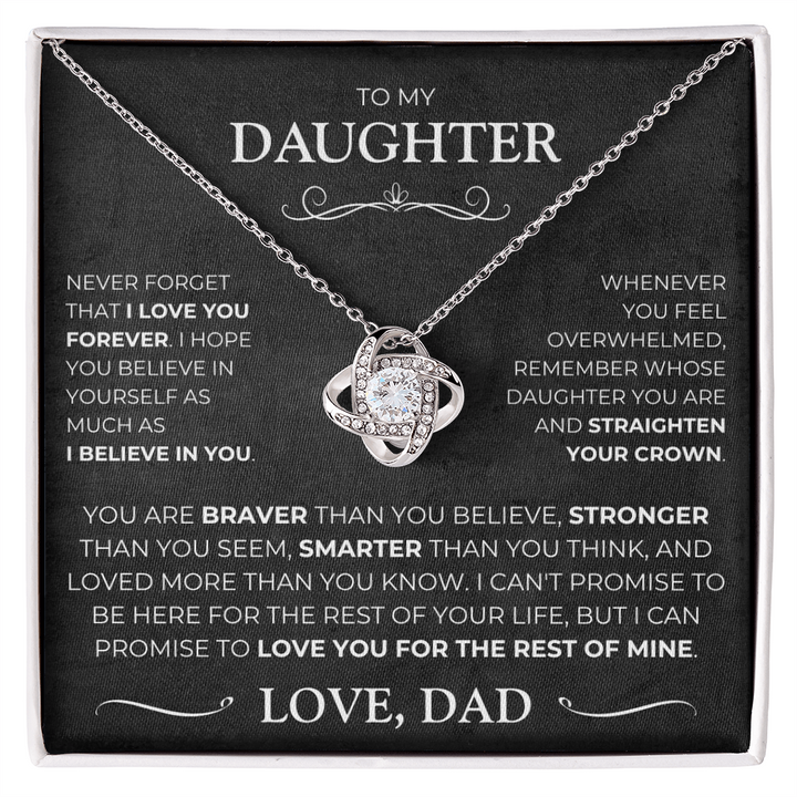 To My Daughter - Love Knot Necklace