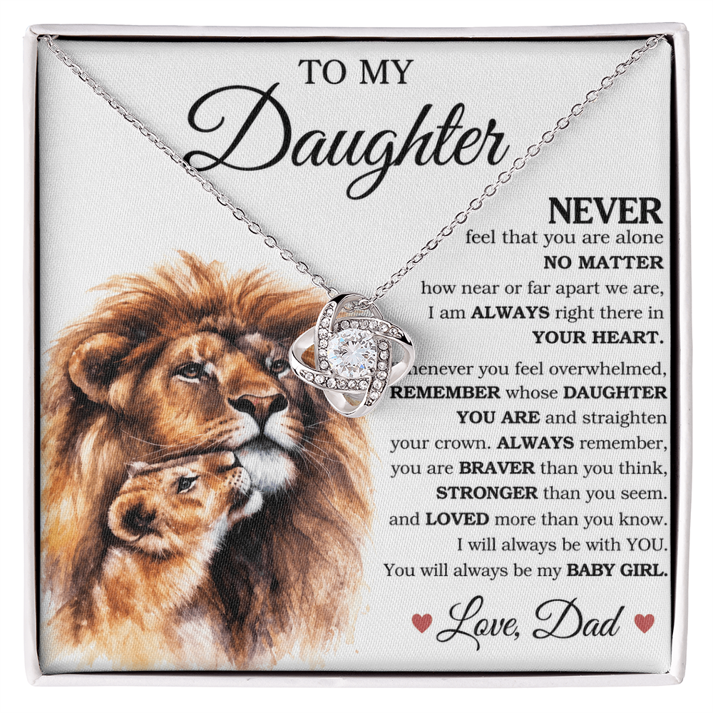 To My Daughter - Love Knot Necklace