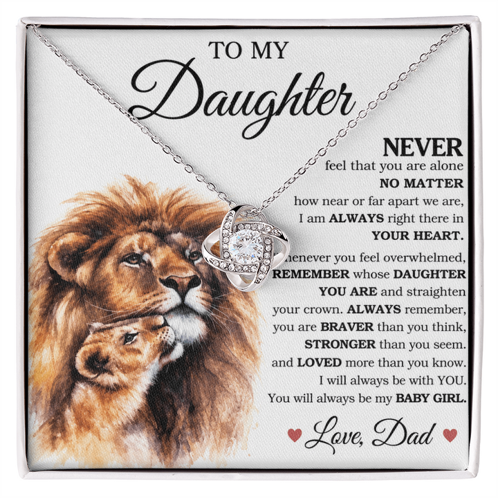 To My Daughter - Love Knot Necklace