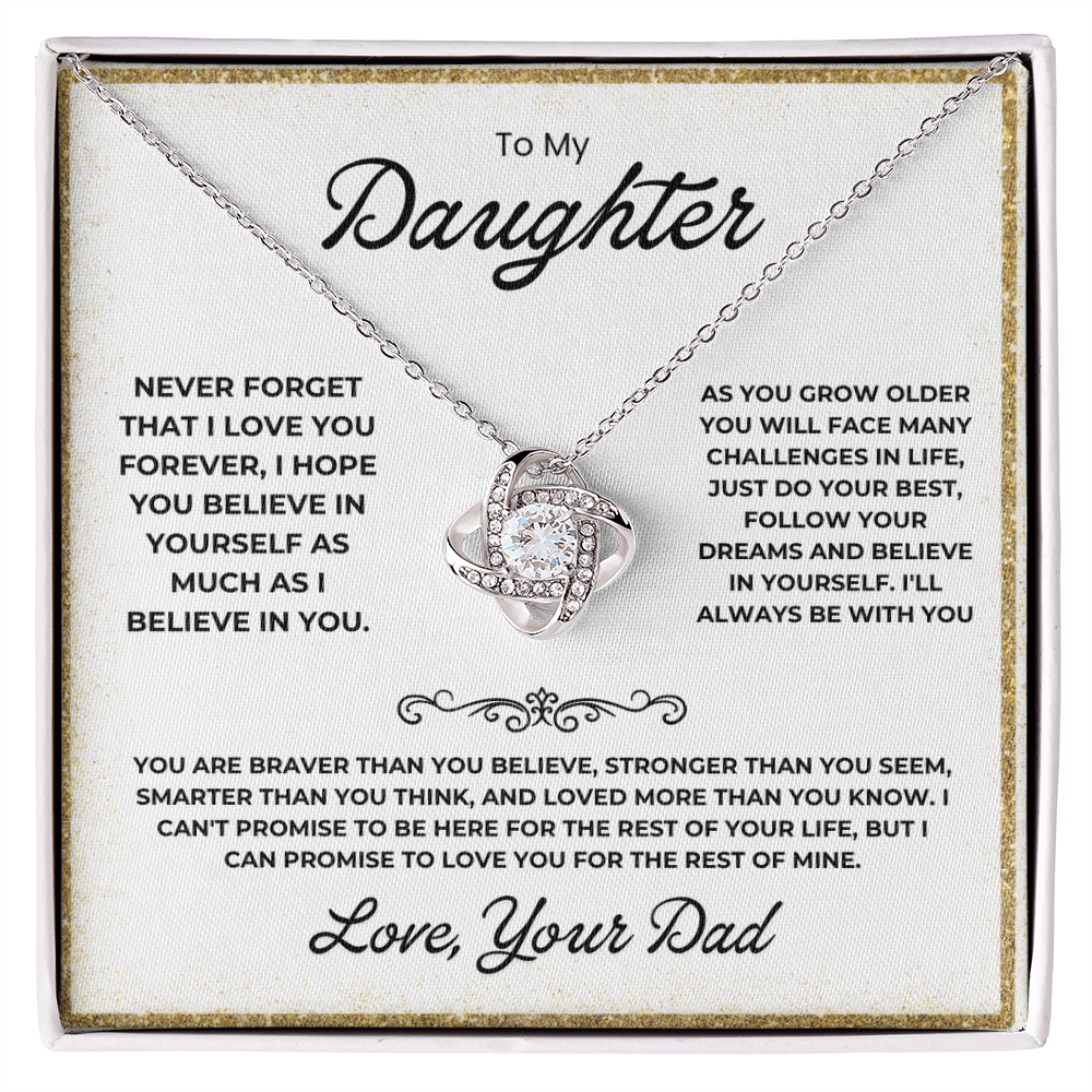 To My Daughter - Love Knot Necklace