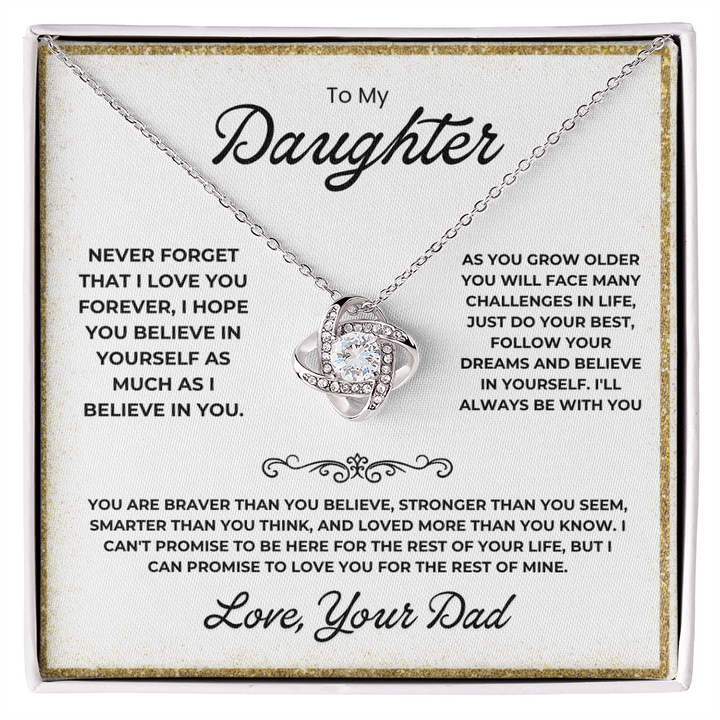 To My Daughter - Love Knot Necklace