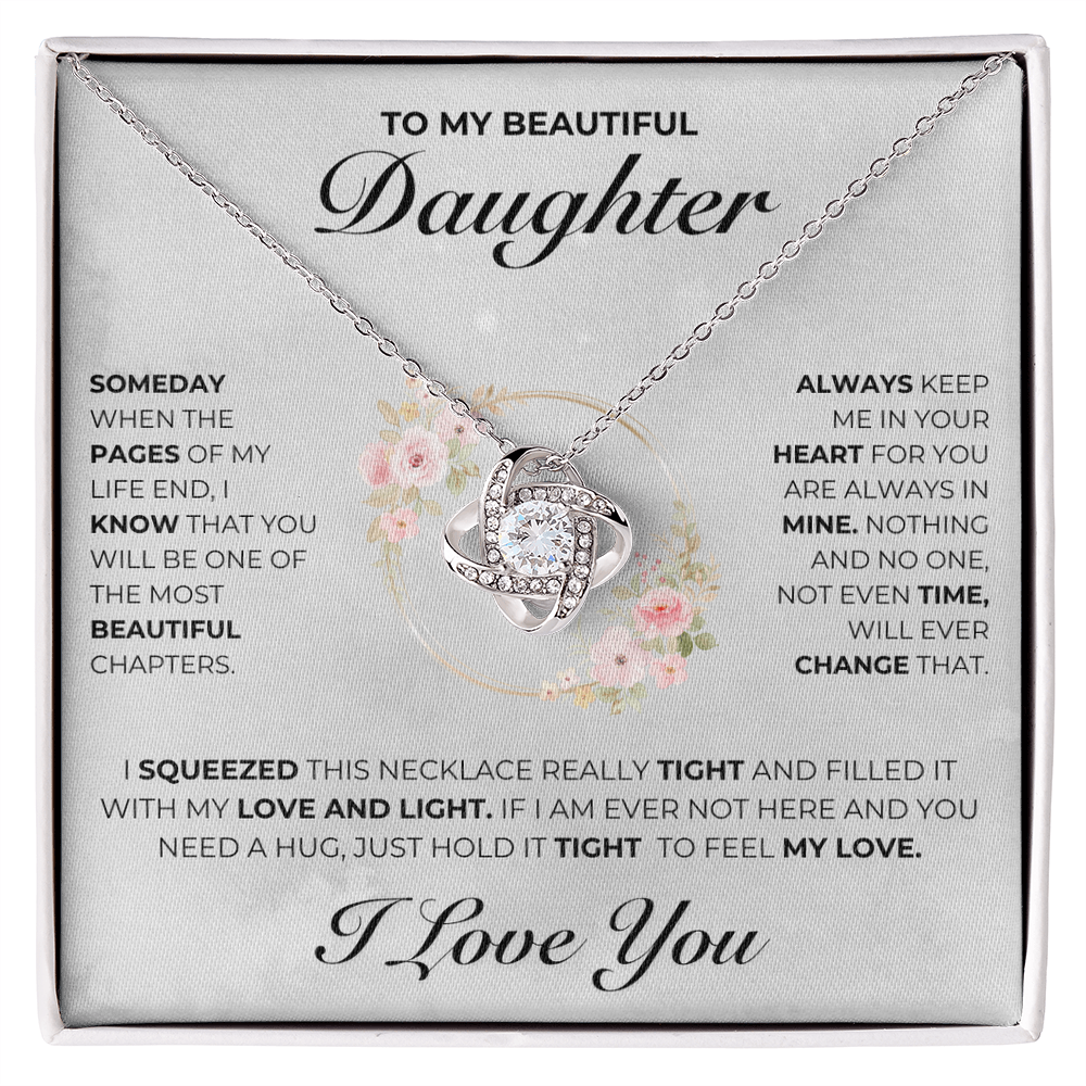 To My Beautiful Daughter - Love Knot Necklace