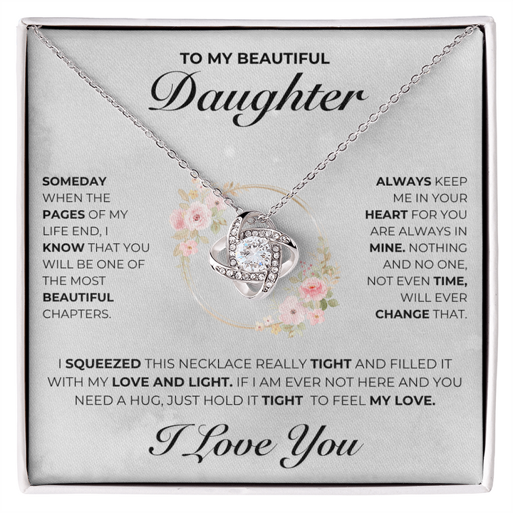 To My Beautiful Daughter - Love Knot Necklace