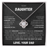 To My Daughter - I Believe In You - Love Knot Necklace
