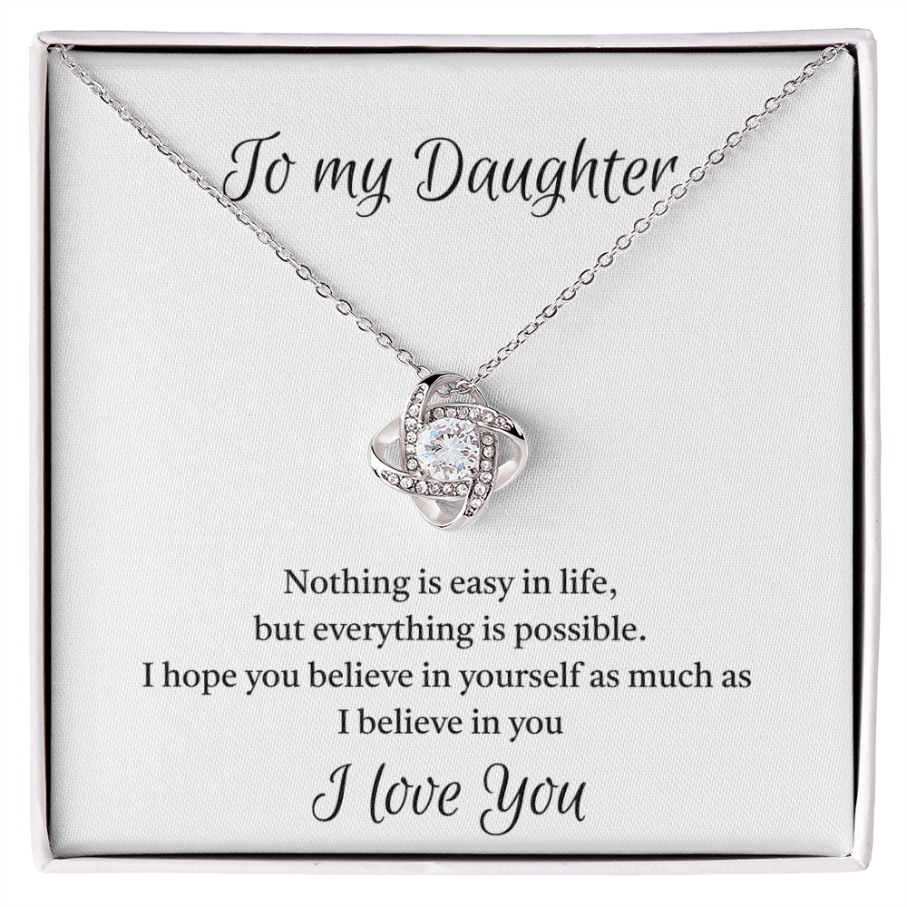 To My Daughter - Love Knot Necklace