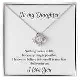 To My Daughter - Love Knot Necklace