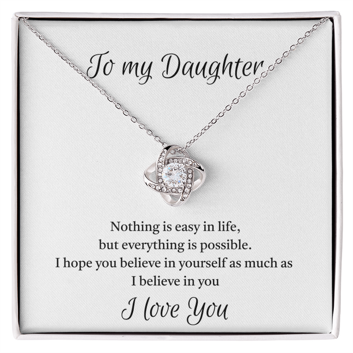 To My Daughter - Love Knot Necklace