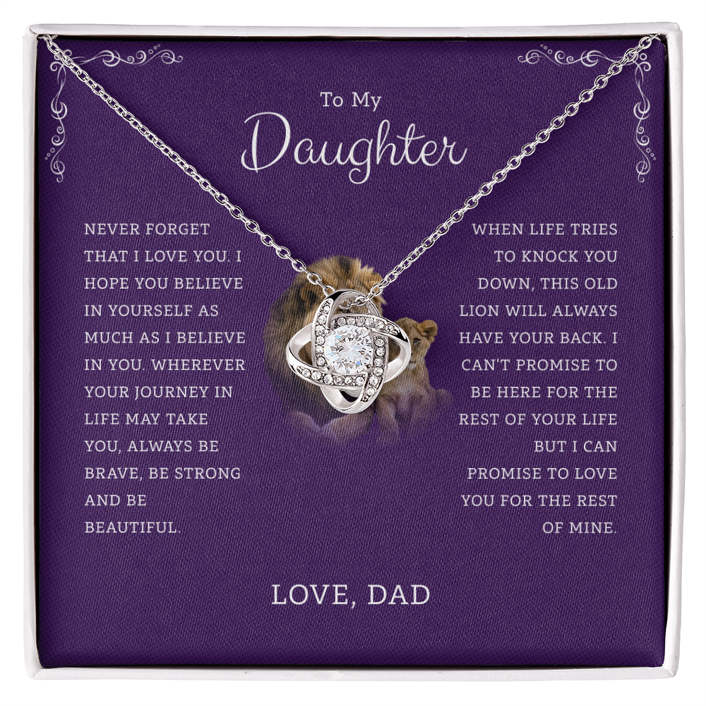 To My Daughter - I Believe In You, Dad - Love Knot Necklace