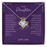 To My Daughter - I Believe In You, Dad - Love Knot Necklace