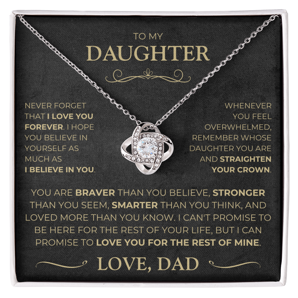 To my Daughter - I Love You Forever - Love Knot Necklace