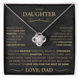 To my Daughter - I Love You Forever - Love Knot Necklace