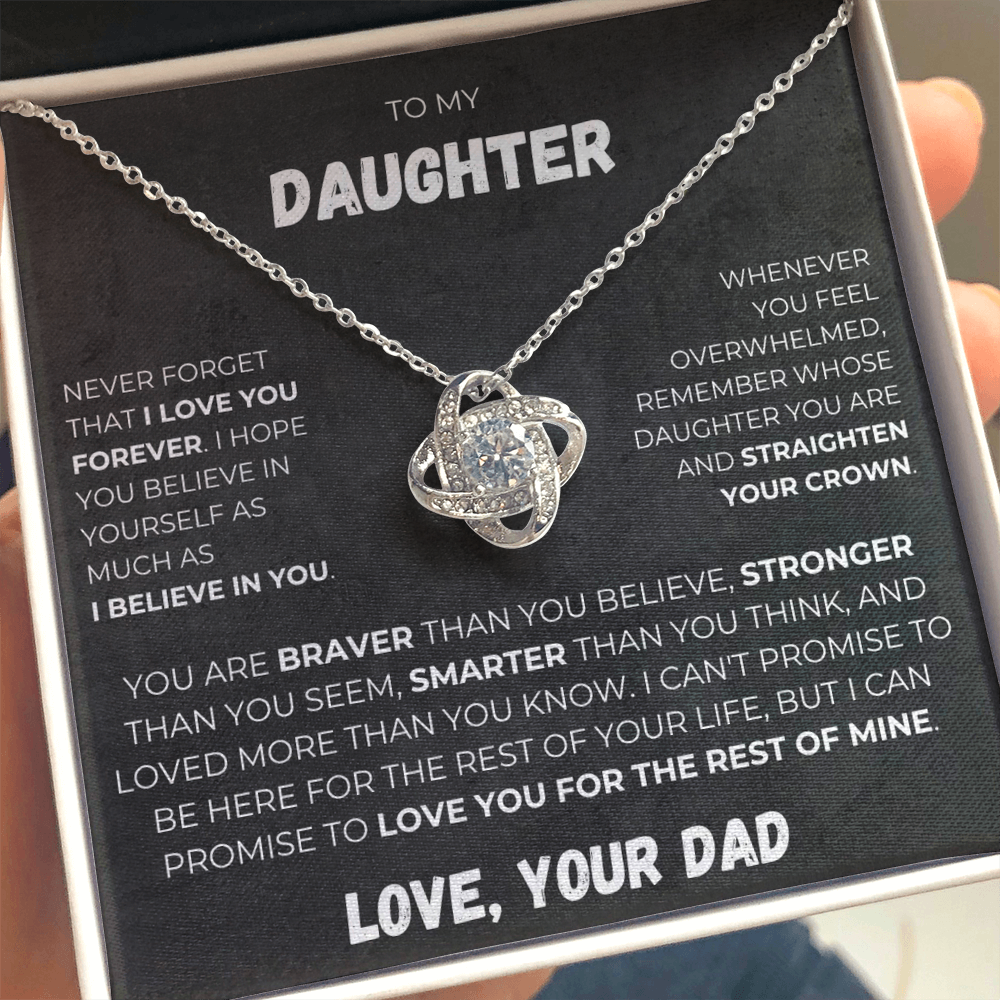 To My Daughter - I Believe In You - Love Knot Necklace