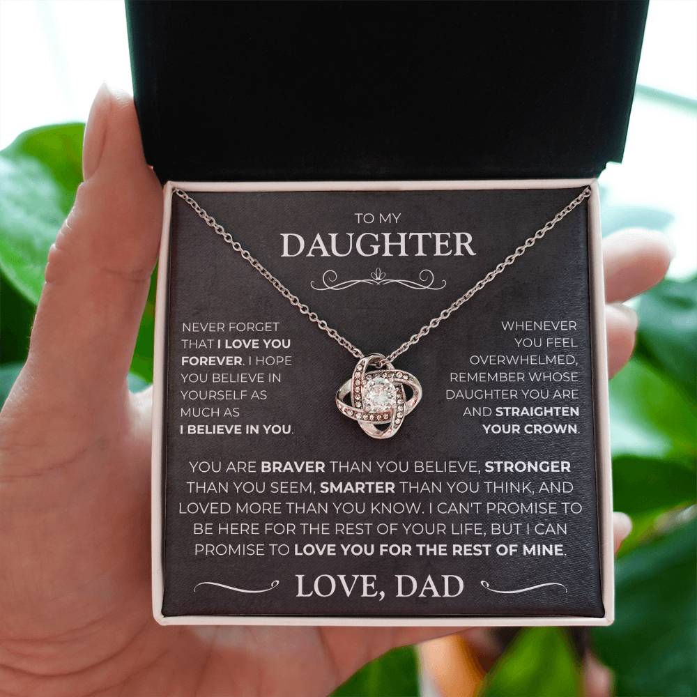 To My Daughter - Love Knot Necklace