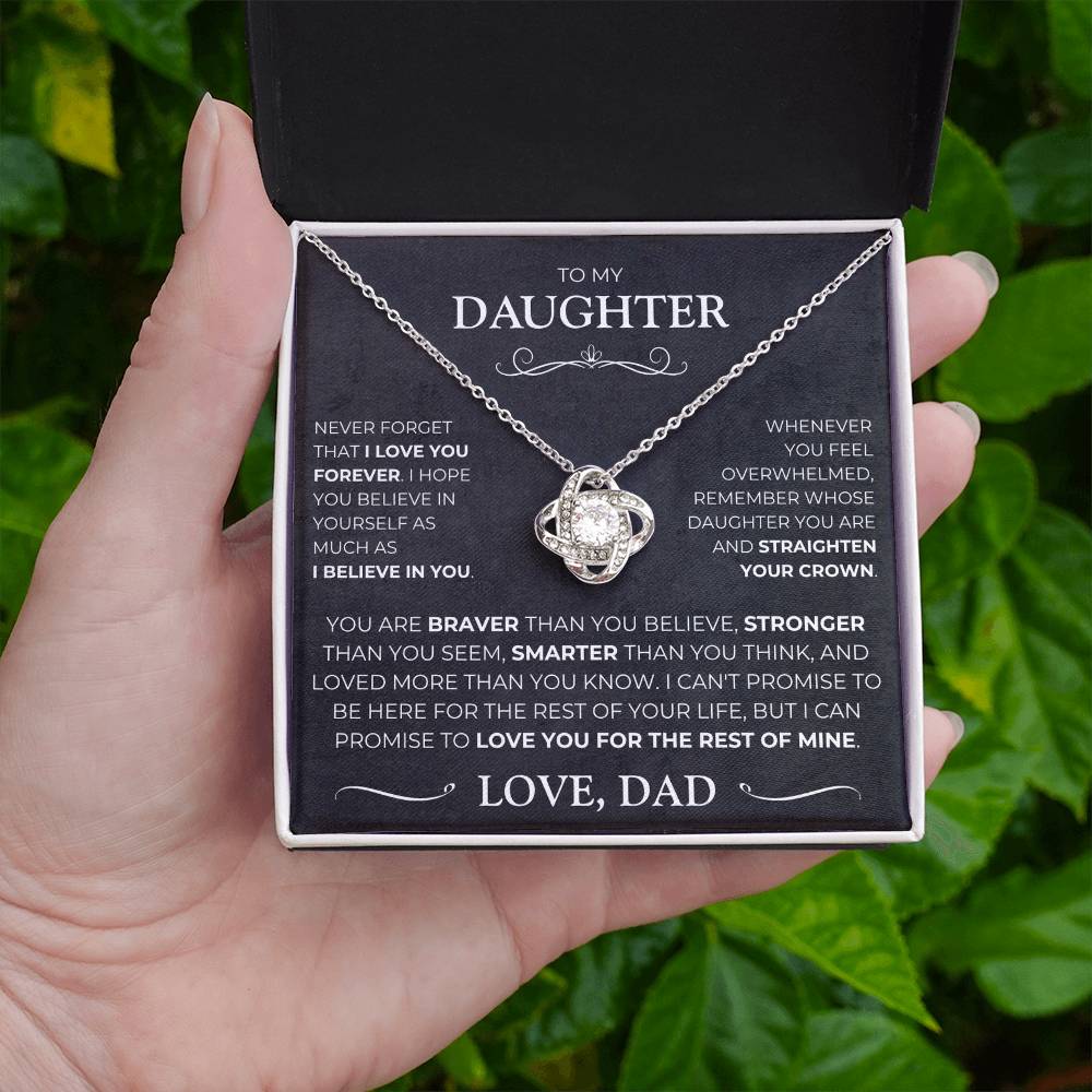 To My Daughter - Love Knot Necklace