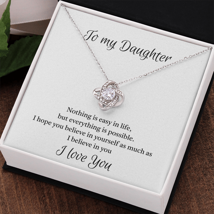 To My Daughter - Love Knot Necklace