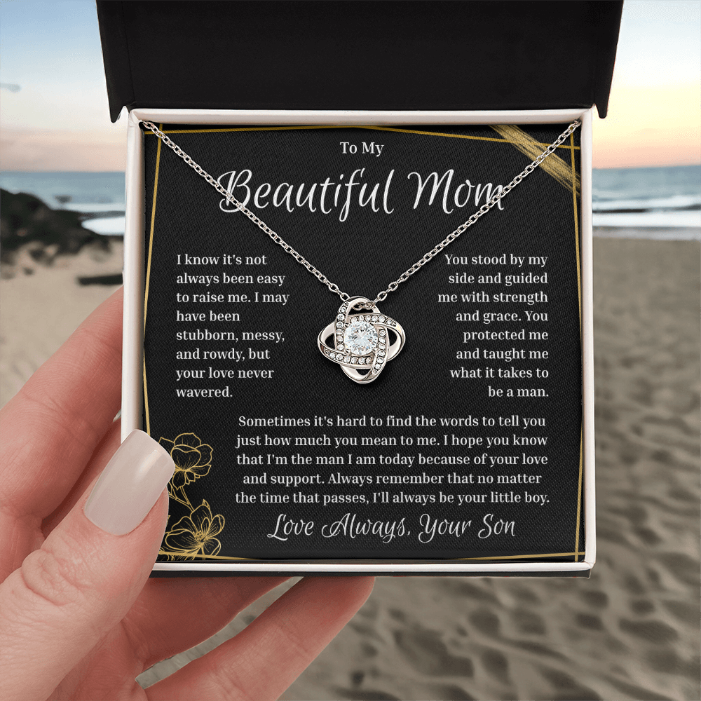 To My Mom - Love Always, Your Son - Heart Necklace